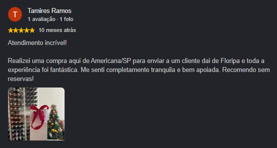 Avaliação 5 estrelas de cliente Vinho na Ilha